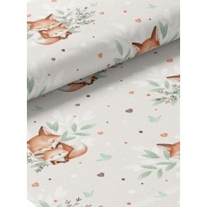  Tissu coton imprimé Renarde et son petit - Certifié Oeko-Tex® Mercerie des Princesses