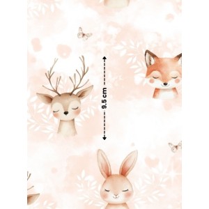  Tissu coton imprimé Forêt Poétique Rose - Certifié Oeko-Tex® Mercerie des Princesses