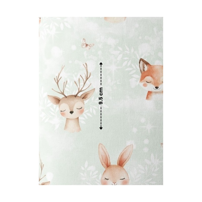 Tissu coton imprimé Forêt Poétique Vert - Certifié Oeko-Tex® Mercerie des Princesses