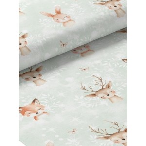 Tissu coton imprimé Forêt Poétique Vert - Certifié Oeko-Tex® Mercerie des Princesses