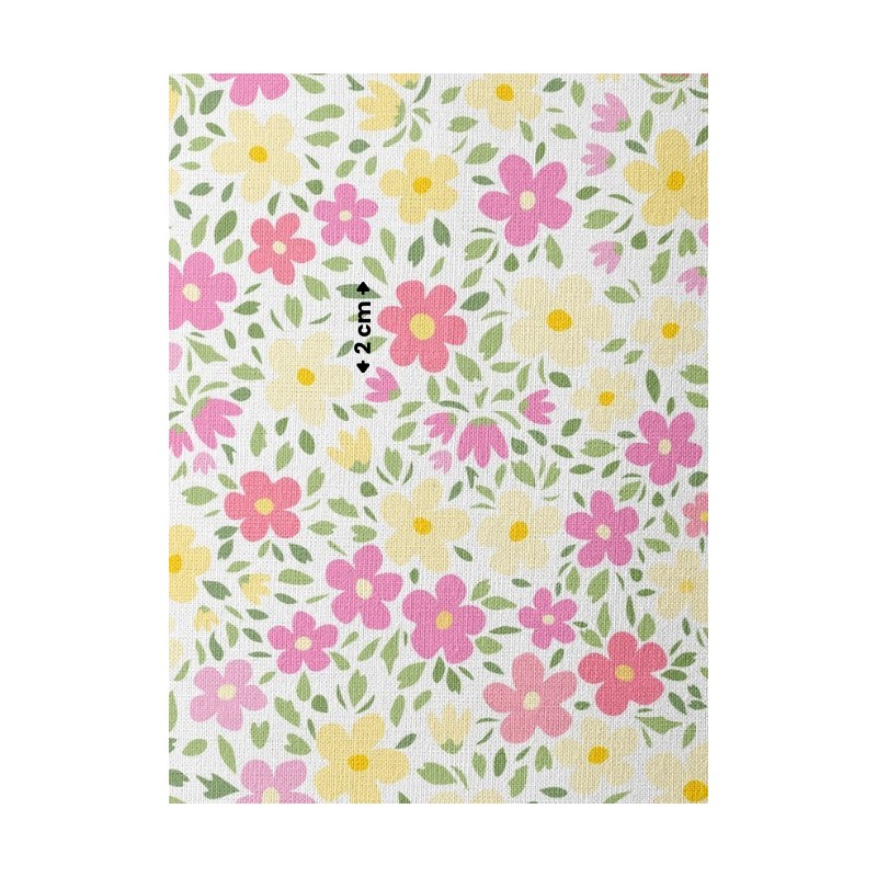 Tissu coton imprimé Fleuri Bucolique - Certifié Oeko-Tex® Mercerie des Princesses