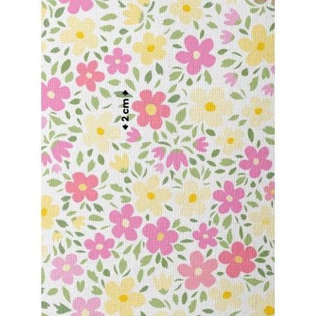 Tissu coton imprimé Fleuri Bucolique - Certifié Oeko-Tex® Mercerie des Princesses