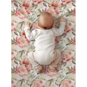  Tissu coton imprimé Fleurs Pivoines Boho - Certifié Oeko-Tex® Mercerie des Princesses