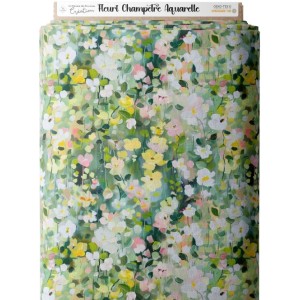 Tissu coton imprimé Fleuri Champêtre Aquarelle - Certifié Oeko-Tex® Mercerie des Princesses