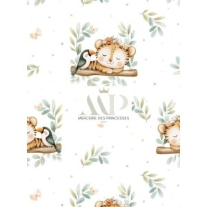  Tissu coton imprimé Sieste Tropicale - Certifié Oeko-Tex® Mercerie des Princesses