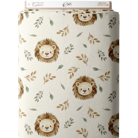 Tissu coton imprimé Roar - Certifié Oeko-Tex® Mercerie des Princesses