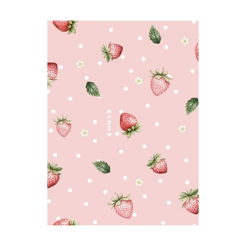 Tissu coton imprimé Strawberry - Certifié Oeko-Tex® Mercerie des Princesses