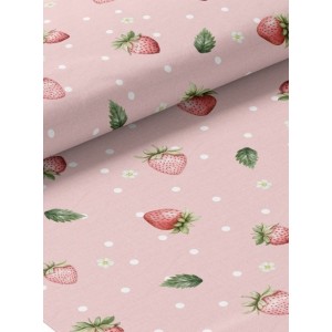  Tissu coton imprimé Strawberry - Certifié Oeko-Tex® Mercerie des Princesses