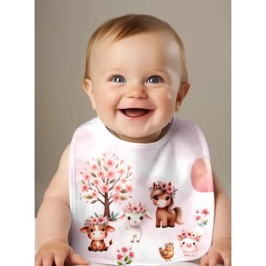 Coupon Bavoir Ferme Fleurie – Bébé 3-12 mois – Coton Oeko-Tex® à coudre soi-même