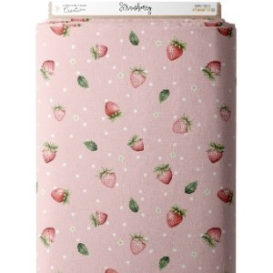  Tissu coton imprimé Strawberry - Certifié Oeko-Tex® Mercerie des Princesses