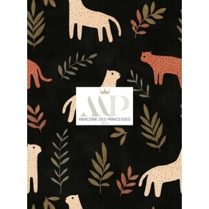  Tissu au mètre "Léopards" – Coton Oeko-Tex Mercerie des Princesses