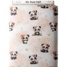 Tissu coton imprimé pour enfants Bébé Panda Pastel Pêche - Certifié Oeko-Tex® Mercerie des Princesses
