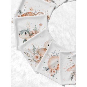 Coupons Lingettes Tortue et Méduse coton imprimé à réaliser soi-même  - Certifié Oeko-Tex®