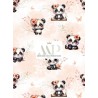  Tissu coton imprimé pour enfants Bébé Panda Pastel Pêche - Certifié Oeko-Tex® Mercerie des Princesses
