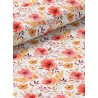  Tissu coton imprimé Fleurs Orangées Aquarelle - Certifié Oeko-Tex® Mercerie des Princesses