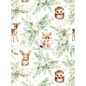  Tissu coton imprimé pour enfants Merveilles De La Forêt - Certifié Oeko-Tex® Mercerie des Princesses