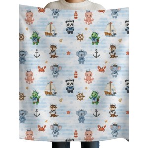  Tissu coton imprimé pour enfants Marinière - Certifié Oeko-Tex® Mercerie des Princesses