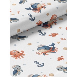  Tissu coton imprimé pour enfants Les Animaux Marins - Certifié Oeko-Tex® Mercerie des Princesses
