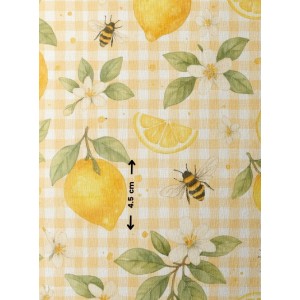  Tissu coton imprimé Citron Aquarelle- Certifié Oeko-Tex® Mercerie des Princesses