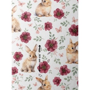  Tissu coton imprimé pour enfants Floral Bunny Garden - Certifié Oeko-Tex® Mercerie des Princesses