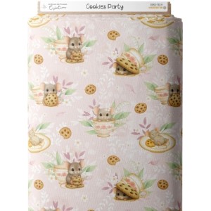 Tissu coton imprimé pour enfants Cookies Party - Certifié Oeko-Tex® Mercerie des Princesses
