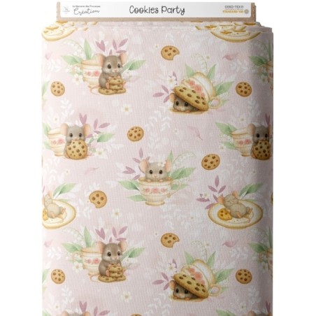 Tissu coton imprimé pour enfants Cookies Party - Certifié Oeko-Tex® Mercerie des Princesses