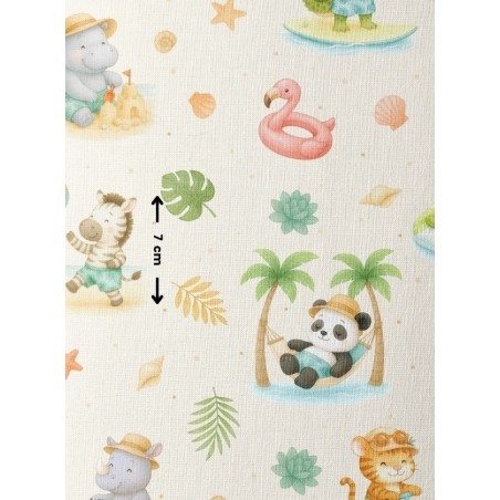 Tissu coton imprimé pour enfants Jungle Holidays - Certifié Oeko-Tex® Mercerie des Princesses