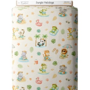  Tissu coton imprimé pour enfants Jungle Holidays - Certifié Oeko-Tex® Mercerie des Princesses