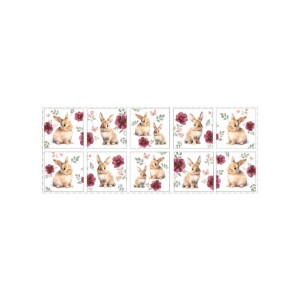 Panneau Lingettes Floral Bunny Garden