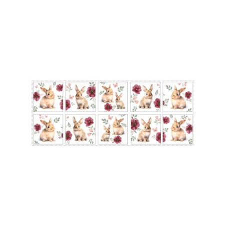 Panneau Lingettes Floral Bunny Garden