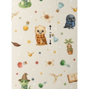 Tissu coton imprimé pour enfants Ecole de Magie - Certifié Oeko-Tex® Mercerie des Princesses