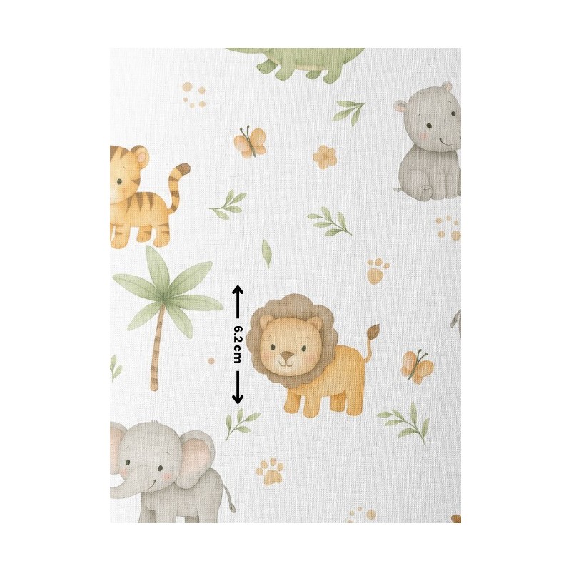 Tissu coton imprimé pour enfants Petite Savane - Certifié Oeko-Tex® Mercerie des Princesses