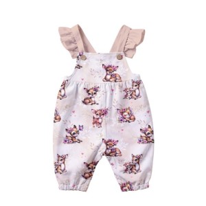  Tissu coton imprimé pour enfants Bébé Faon Pastel Beige - Certifié Oeko-Tex® Mercerie des Princesses