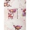  Tissu coton imprimé pour enfants Bébé Faon Pastel Beige - Certifié Oeko-Tex® Mercerie des Princesses
