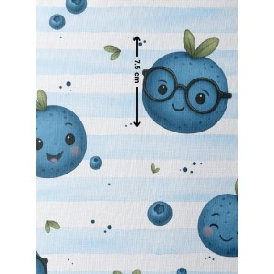  Tissu coton imprimé fruit Myrtilles- Certifié Oeko-Tex® Mercerie des Princesses