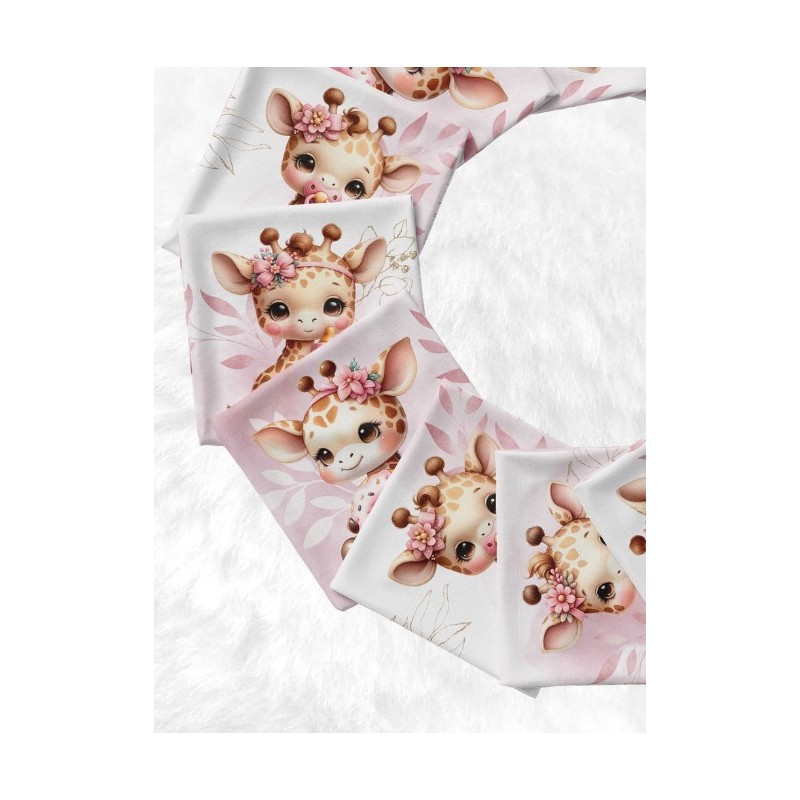 Panneau Lingettes Bébé Girafe Pastel Vieux Rose