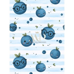  Tissu coton imprimé fruit Myrtilles- Certifié Oeko-Tex® Mercerie des Princesses