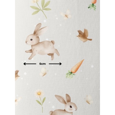 Tissu coton Doux petit lapin Oeko-Tex – Bébé animaux champêtres
