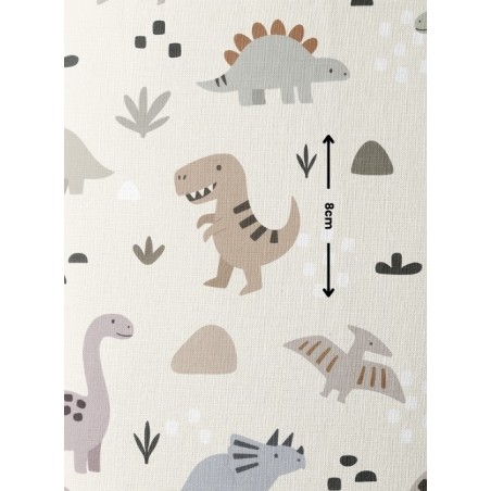 Tissu coton dinosaures pastel Dinoland Oeko-Tex – T-Rex