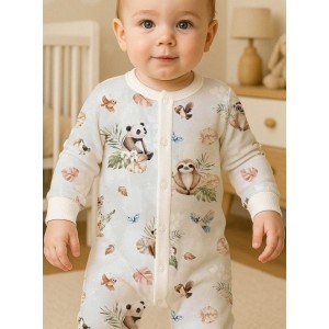  Tissu jungle pastel animaux bébé – Coton Oeko-Tex – Création couture enfant- Certifié Oeko-Tex® Mercerie des Princesses