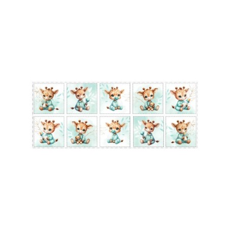 Panneau Lingettes Bébé Girafe Pastel Vert D'eau