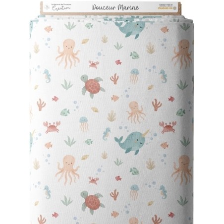 Tissu Douceur Marine bébé – Narval
