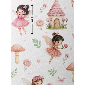  Tissu coton imprimé pour enfants Fairy Garden - Certifié Oeko-Tex® Mercerie des Princesses