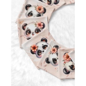Panneau Lingettes Bébé Panda Pastel Pêche