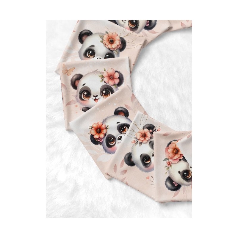 Panneau Lingettes Bébé Panda Pastel Pêche