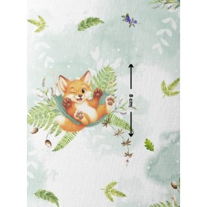  Tissu coton imprimé Renarde dans son hamac - Certifié Oeko-Tex® Mercerie des Princesses