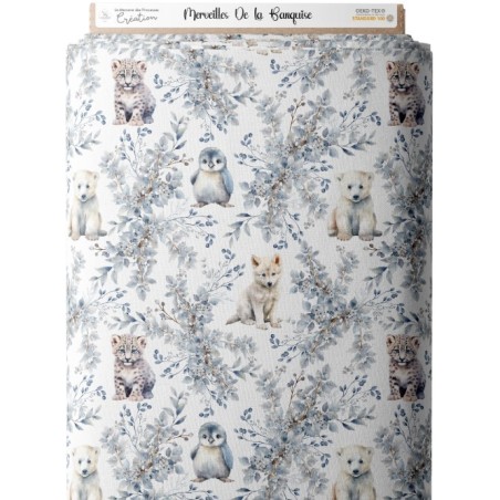 Tissu coton imprimé pour enfants Merveilles De La Banquise - Certifié Oeko-Tex® Mercerie des Princesses