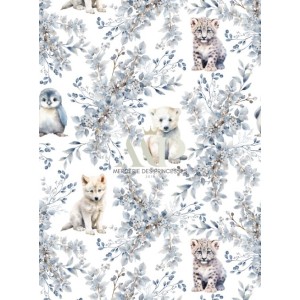  Tissu coton imprimé pour enfants Merveilles De La Banquise - Certifié Oeko-Tex® Mercerie des Princesses