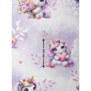  Tissu coton imprimé pour enfants Bébé Licorne Pastel Parme - Certifié Oeko-Tex® Mercerie des Princesses