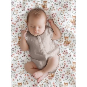  Tissu coton imprimé pour enfants Ecureuil et Papillon - Certifié Oeko-Tex® Mercerie des Princesses